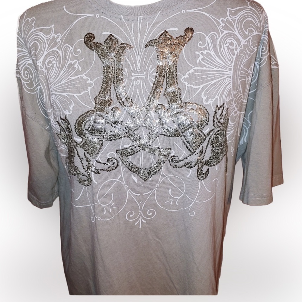 Miskeen Glitter M T-Shirt Gray 2X